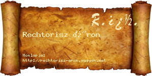 Rechtorisz Áron névjegykártya